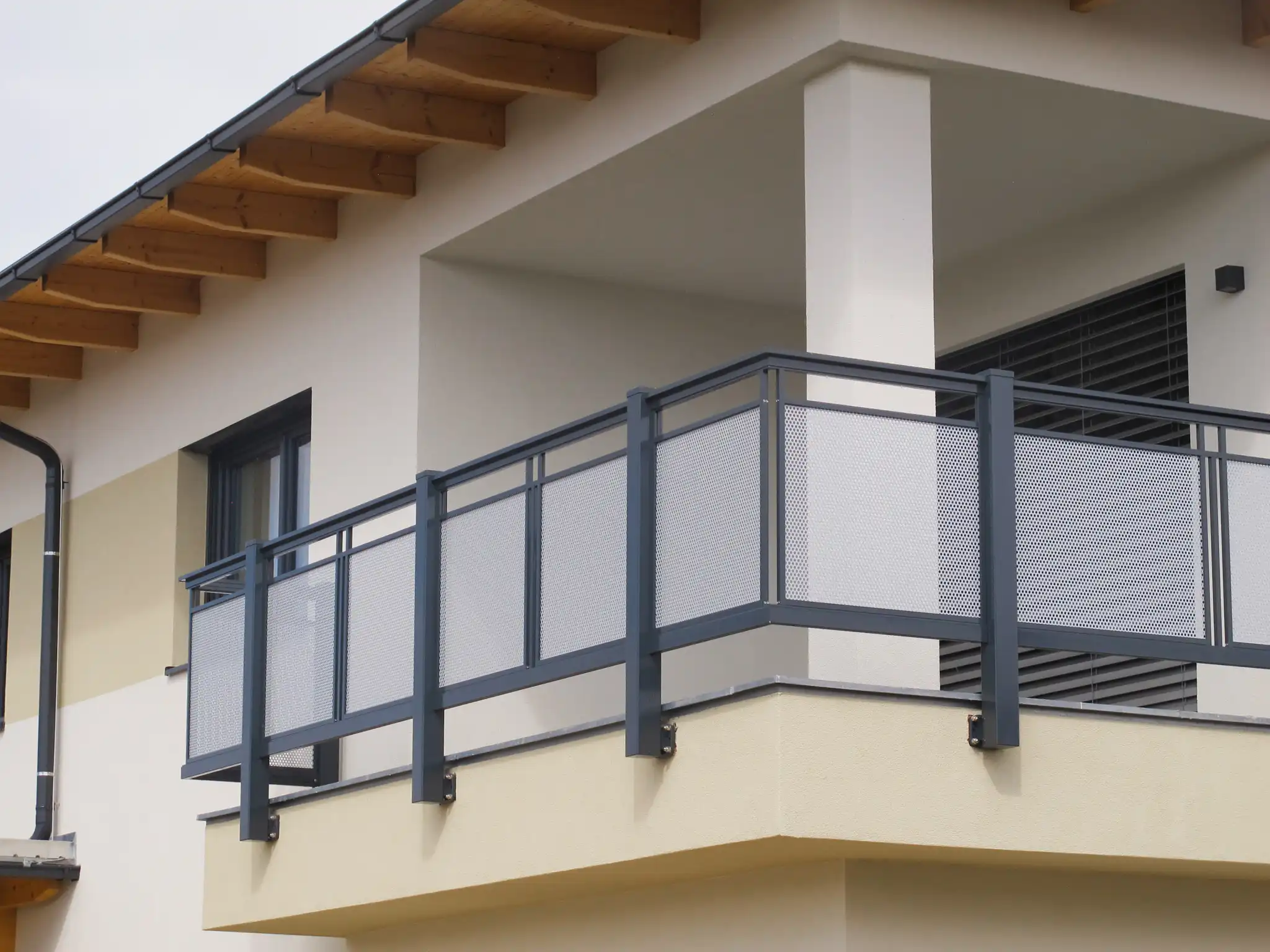 Geländer Terrasse mit Netz