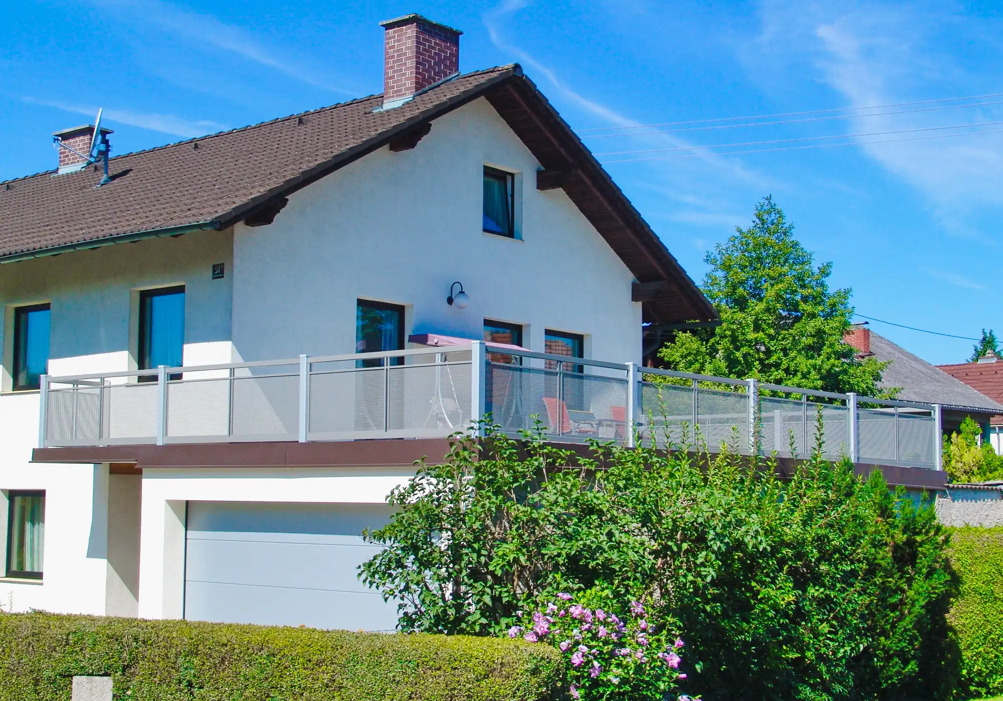 Geländer Terrasse mit Netz